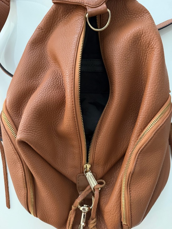 Rebecca Minkoff Julian Medium Leather Backpack Caramello Brown Pebbled main image 4